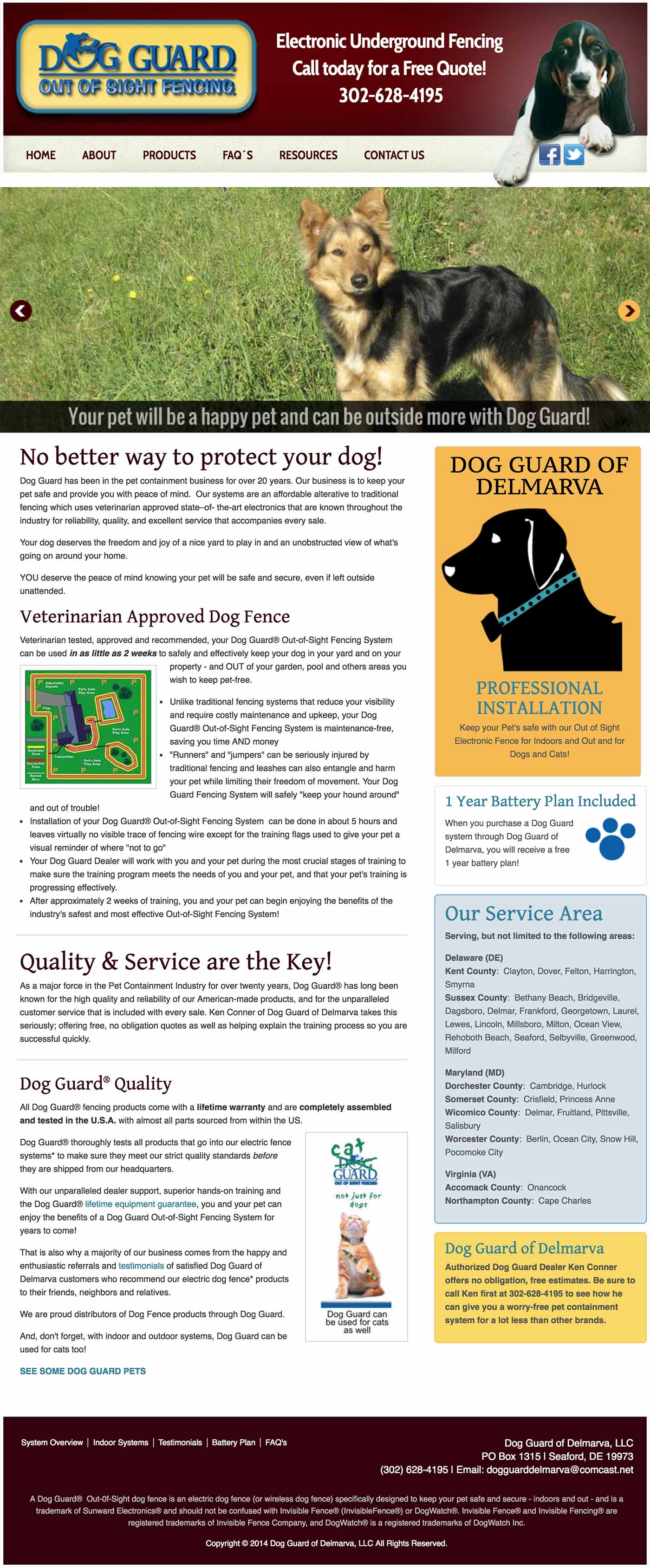 Dog Guard of Delmarva Small Business web design and graphics by CIRJ Concepts