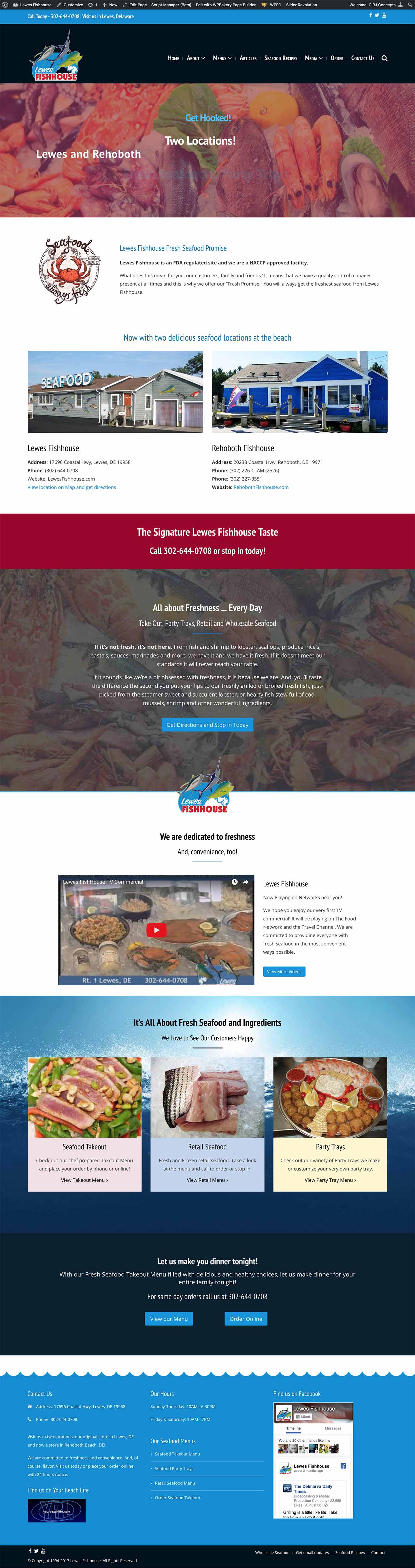 Lewes Fishhouse web design and graphics by CIRJ Concepts