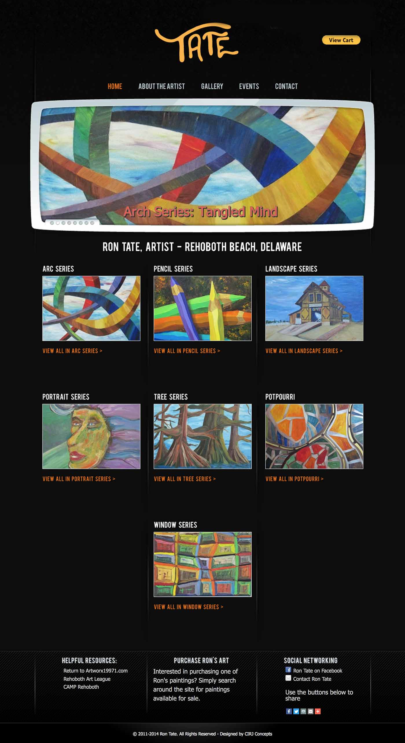 Ron Tate Art, Artist web design and graphics by CIRJ Concepts